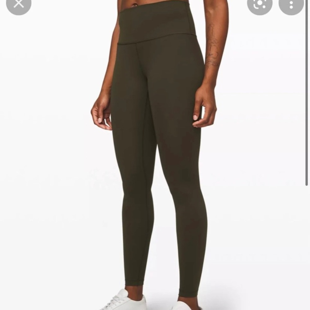 lululemon wunder under olive leggings